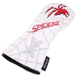 Spider Embroidery White Golf Head Covers Driver/Fairway Wood/Hybrid/Iron Head Covers