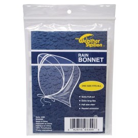 Chaby International Rain Bonnet with Full Size Visor One Size Fits All - White
