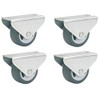 4 Pcs. Dörner And Helmer Parquet Fixed Castor Grey 30x14