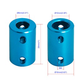 Aopin 8mm to 10mm Rigid Coupling Set Screw Shaft Stepper Motor, Length 25mm/1" Motor Coupler Connector Rigid with Screw for 3D Printer, RC Robot, Car Model Shaft, CNC Machine, DIY Encoder, 4pcs