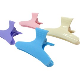 Topkids Accessories 4pc Butterfly Hair Clips for Women and Girls, Claw Clips, Hairdressing Clips, Hair Clips for Styling, Sectioning Hair Clips, Hair Claw Clip, Hair Accessories (Pastels A)