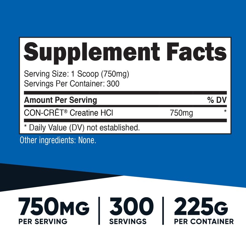 Nutricost Creatine HCl Powder (8 OZ) - Made with CON-CRET