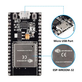 3Pcs ESP32 Development Board WiFi + Bluetooth Microcontroller Dual Cores ESP-32 ESP-32S Board ESP-WROOM-32 CP2102 Chip 38Pin Narrow Version 2 in 1 Dual Core Low Power Consumption ESP-32S