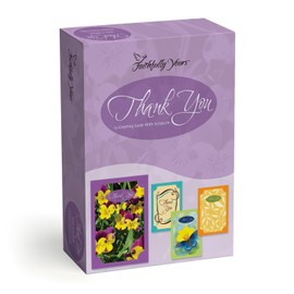 Faithfully Yours Designer Greetings, Religious Thank You Boxed Card Assortment, With Gratitude with Biblical Scripture Verses (Box of 12 Greeting Cards with Envelopes) – Butterflies, Florals and