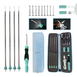 Yarniss 9 Size Lighted Crochet Hooks & Knitting Needles Set 4.25mm 5.0mm