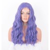 LEMEIZ, LEMEIZ-067 - Parrucca Sintetica, da Donna, Capelli ondulati, Violet