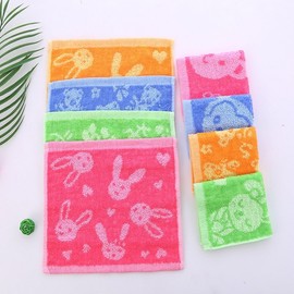 Imported Kids' Character Cotton Velvet Print Absorbent Small Square Towel (26x26cm) - Cartoon Collection Blue - Random Pattern 60ea
