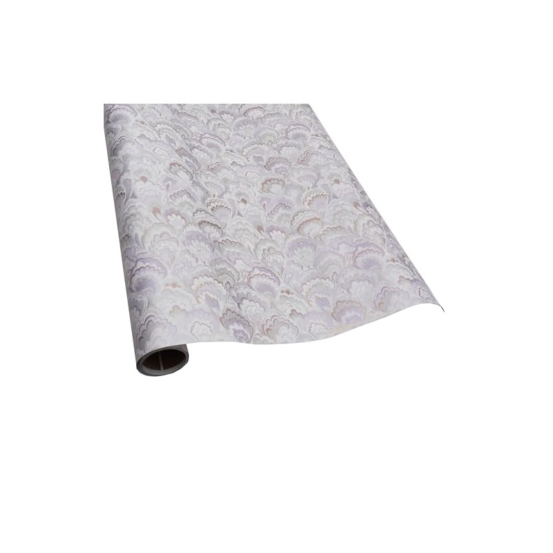 Caspari Marbled Ceramica Silver & Lavender Roll Wrap - includes