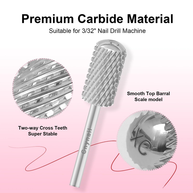 3/32" Large Barrel Smooth Round Top Tungsten Carbide Nail Drill