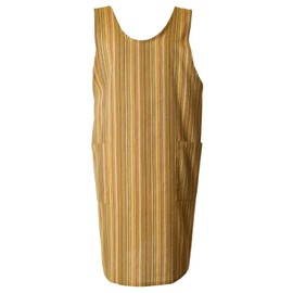 Belly Shijira Apron, Fashionable, Japanese Style Stripes, Made in Japan, Just Put On, orange