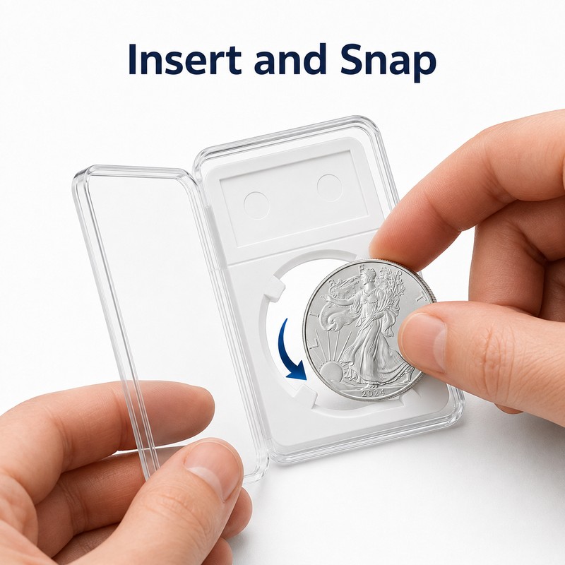 Commemorative Coin Slab Holder for Display and Protection - Transparent
