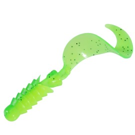 Dr.Fish 10 Pack Grub Fishing Lures 4" Soft Plastic Baits Worm Grub Bass Fishing Lures Swimbait Walleye Saltwater Freshwater Chartreuse/Green