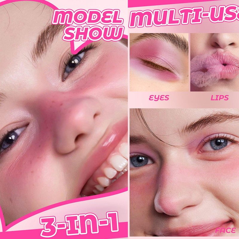 Cream Blush for Cheeks Makeup Stick - Long Lasting Waterproof