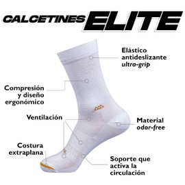 HUIZAPOL | Calcetas Deportivas Elite Blanco - L/XL | Calcetas Hombre y Calcetas Mujer - Calcetines Hombre Calcetines Mujer | Conjunto Deportivo Hombre - Ropa Deportiva - Medias Aesthetic