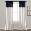 Lush Decor Farmhouse Faux Linen Colorblock Pleated Window Curtain Panel