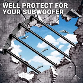 AICARS Metal Car Bar Grille Audio 8 Inches Speaker Subwoofer Grill Grille Cover 4 Bars- Pack of 2