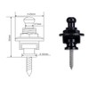 12pcs Black Guitar Strap Locks Buttons Round Head For Guitar