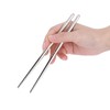 1 Pair Stainless Steel Chopsticks 17.5 cm Reusable Food Chopsticks