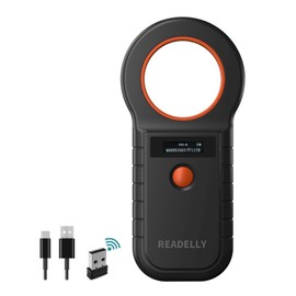 Pet Microchip Scanner, ISO11784/85/FDX-B/EMID 128 Records Data Storage Upload to PC Microchip Scanner Reader for Dog/Pet/Cat/Pig/Animal (Black)