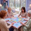 Soulchen Blue and Pink Scalloped Flower American Mahjong Mat Table