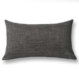 Jeanerlor Lined Linen Dark Grey Throw Pillow Cover 12x20 inch Cushion Case from Home Decor for Couch/Christmas,(30 x 50 cm), Dark Grey