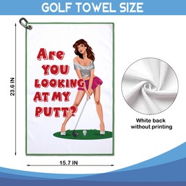 GEYGIE are You Looking at My Polyester and Cotton Blend Golf Towel, Funny Golf Towel Gifts and Golf Accessories for Women Girlfriend Mom Mother, Mothers Day Birthday Gift for Golf Lover (GGT042)