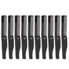 10Pcs Folding Comb Black Fine Teeth Durable Plastic Pocket Size