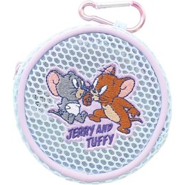 Tees Factory TJ-5544330YE Tom and Jerry Mesh Mini Pouch, Yellow, φ3.9 x D1.5 inches (100 x 38 mm)