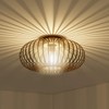 Tangkula Metal Flush Mount Ceiling Light, Antique Brass Metal Ceiling