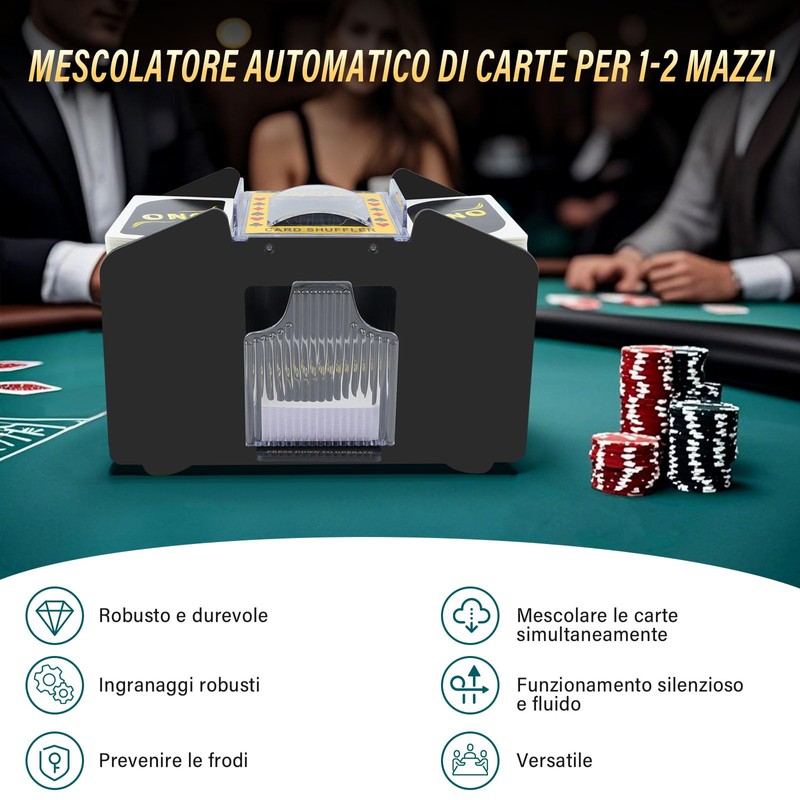 Vonsera Mischia Carte Automatico per 1-4 Mazzi, Distributore Carte da