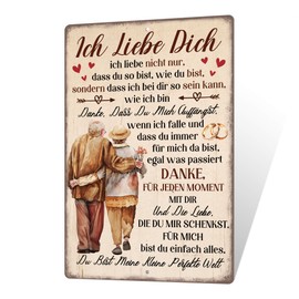 Putuo Decor Tin Sign - I Love You - Romantic Love Message Wall Decor for Couples