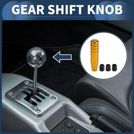 INFINAUTO Car Shift Knob, 13cm Universal for Automatic and Manual Vehicle Gear Shifter Knob with 3 Adapter Aluminum Alloy Gold Tone, 1 Set
