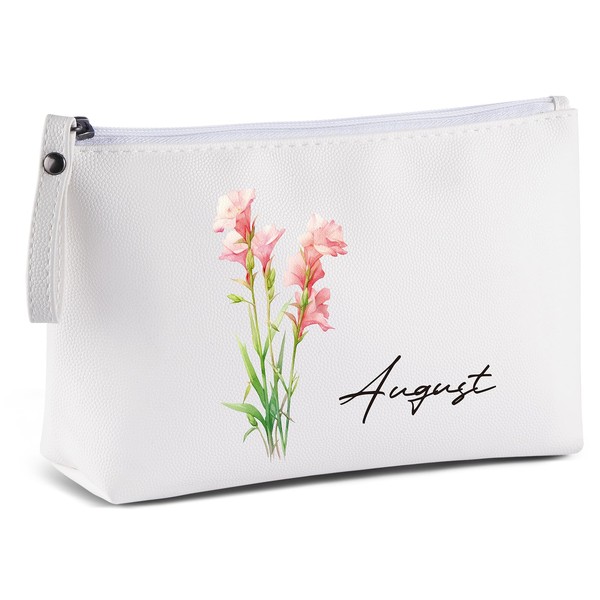 MAANGE Personalised Makeup Bag Small Cosmetic Bag, White