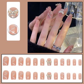 Turkalla Nail Tips, For Hands, Pack of 24, 12 Different Sizes, 3D Feel, Easy to Apply, Reusable, False Nails, Gel Nails, Nail Stickers, Hands, Nail Art, Nail Parts, Stylish, Popular Design, Beginners, Coming-of-Age Ceremonies, Weddings, Receptions