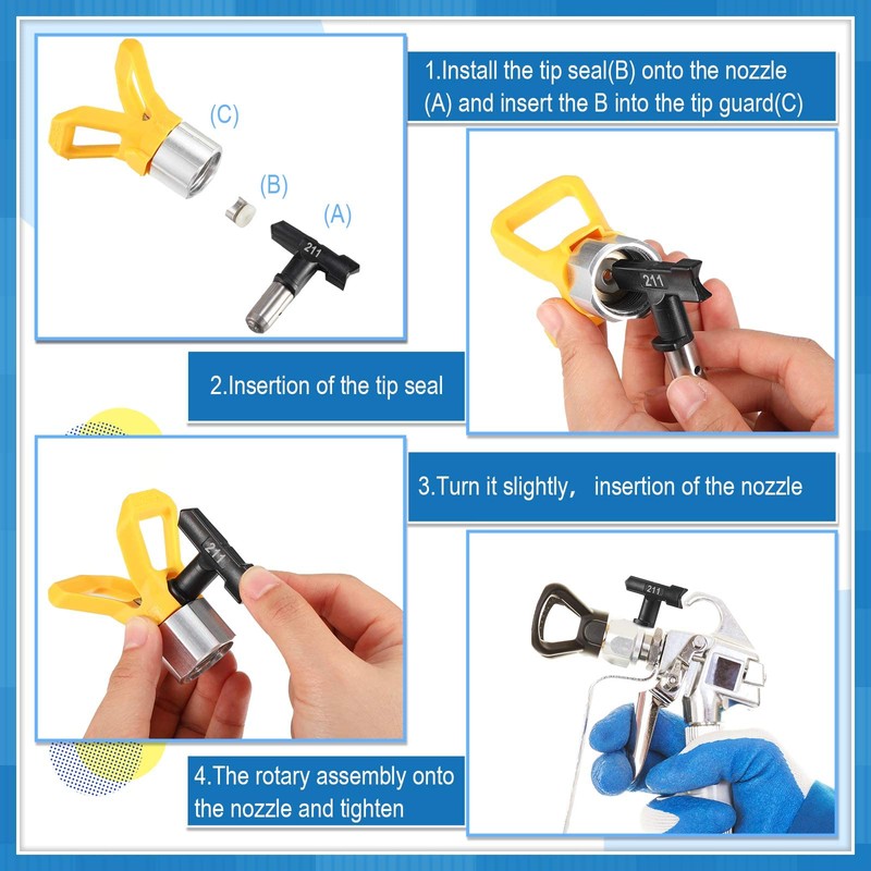 10 Pcs Spray Tips Reversible Spray Tip Airless Spray Nozzles