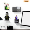 PAVSTINE 2 Pcs Acrylic Square Floating Shelves, No Drill Black