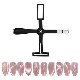 Rolin Roly Cat Eye Magnet Multifunction Nail Magnet, Cross Shaped Cylindrical Magnetic Nail Tool, Gel Nail, Portable, Adsorption, Magnetic Stick, Four Ends, Strong, for Cat Eye Gel, Magnet, 3D Tips,