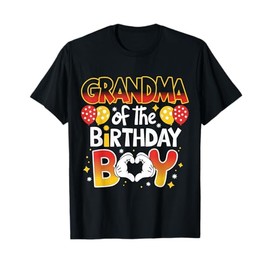 Grandma of The Birthday Boy Family Party Decor Grandson T-Shirt
