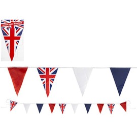 Triangle Union Jack Flag Bunting 20FT 10 Fabric Flags