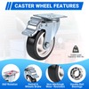 4 Inch Industrial Plate Casters, 2 Rigid & 2 Locking