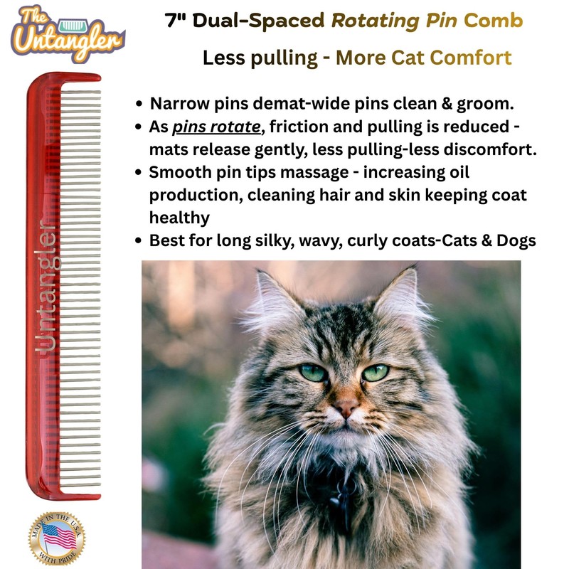 Cat Comb, 7 inch, Ferrari Red - Silky Smooth Rotating