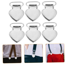 WOONEKY 30pcs Heart-shape Metal Fastener Clips for Bed Suspenders and Accessories Smooth Surface Lightweight Clothing Holder Clips