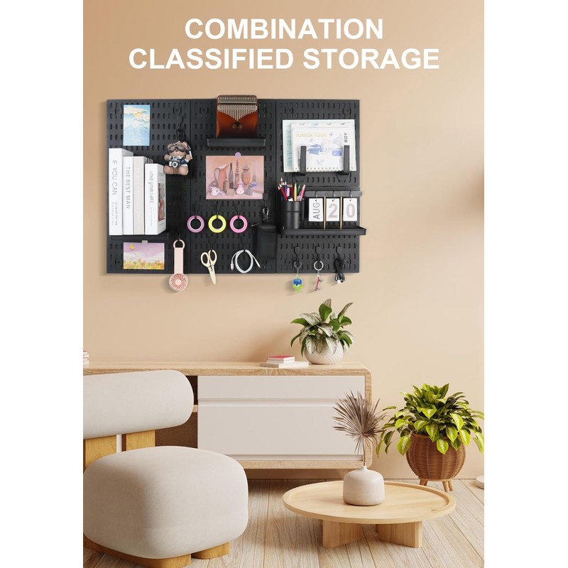 Pegboard Wall Organizer - Modular System for Gaming Setup, Office