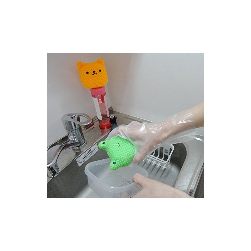 Knitted Pink Bear Dish Sponge (2 Sets)