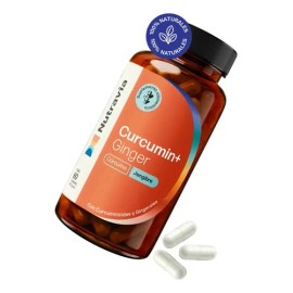 Nutravia Extracto Cúrcuma 95% + Jengibre 60 Caps. Veganas Sin Sabor