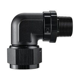 EVIL ENERGY 16AN Female to 3/4 NPT Pipe Swivel 90 Degree Adapter Fitting Black Aluminum