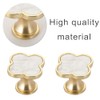 YOSOANPO 2 Pcs White Shell Kitchen Cabinet Knobs Clovers Zinc