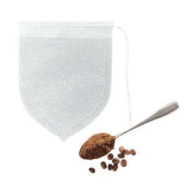 Disposable Teardrop Shape Tea Filter Bags for Loose Tea, Coffee Powder,Biodegradable and Compostable, Unbleached Empty Tea Infuser Sachets with Drawstring, 100 Pack(2.36inch x 3.14inch) (White)