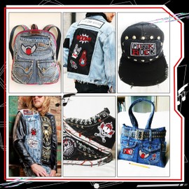 Iron On Rock Band Patches for Clothing: Meneng 45Pcs Assorted Cool Punk Embroidered Patch for DIY Crafts - Vintage Skull Metal Music Sew On Appliques for Jackets Vests Hats Backpacks Shirts