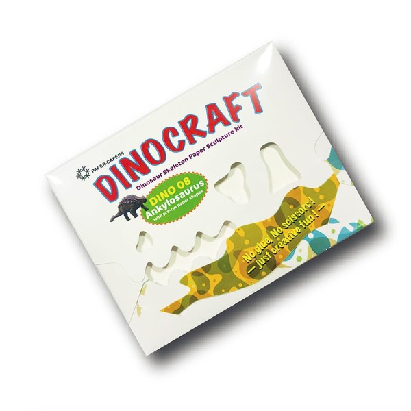 PAPER-CAPERS DINOCRAFT 08: Ankylosaurus | 3D Dinosaur Paper Skeleton Sculpture